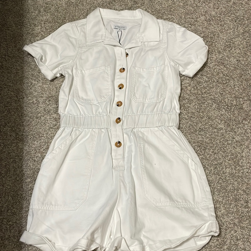 Gianni Bini white denim romper